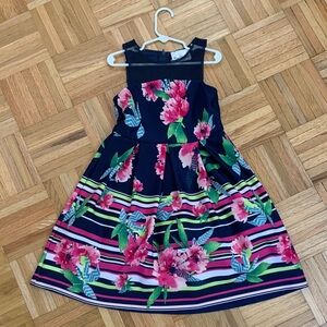 EUC Floral Print Dress w/ Tulle Skirting - Girls Size 8